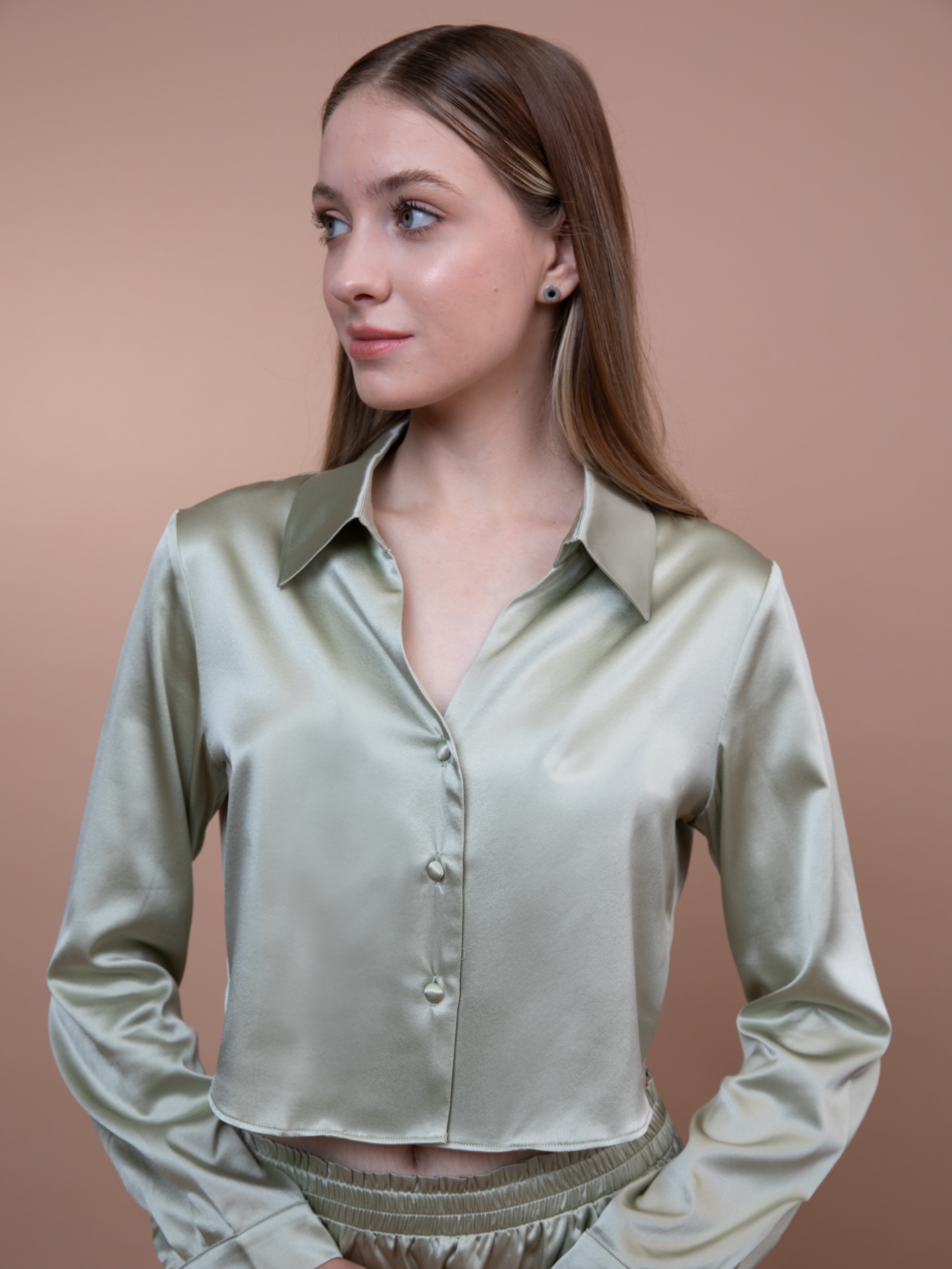 Amani Mulberry Silk Green Suit Set