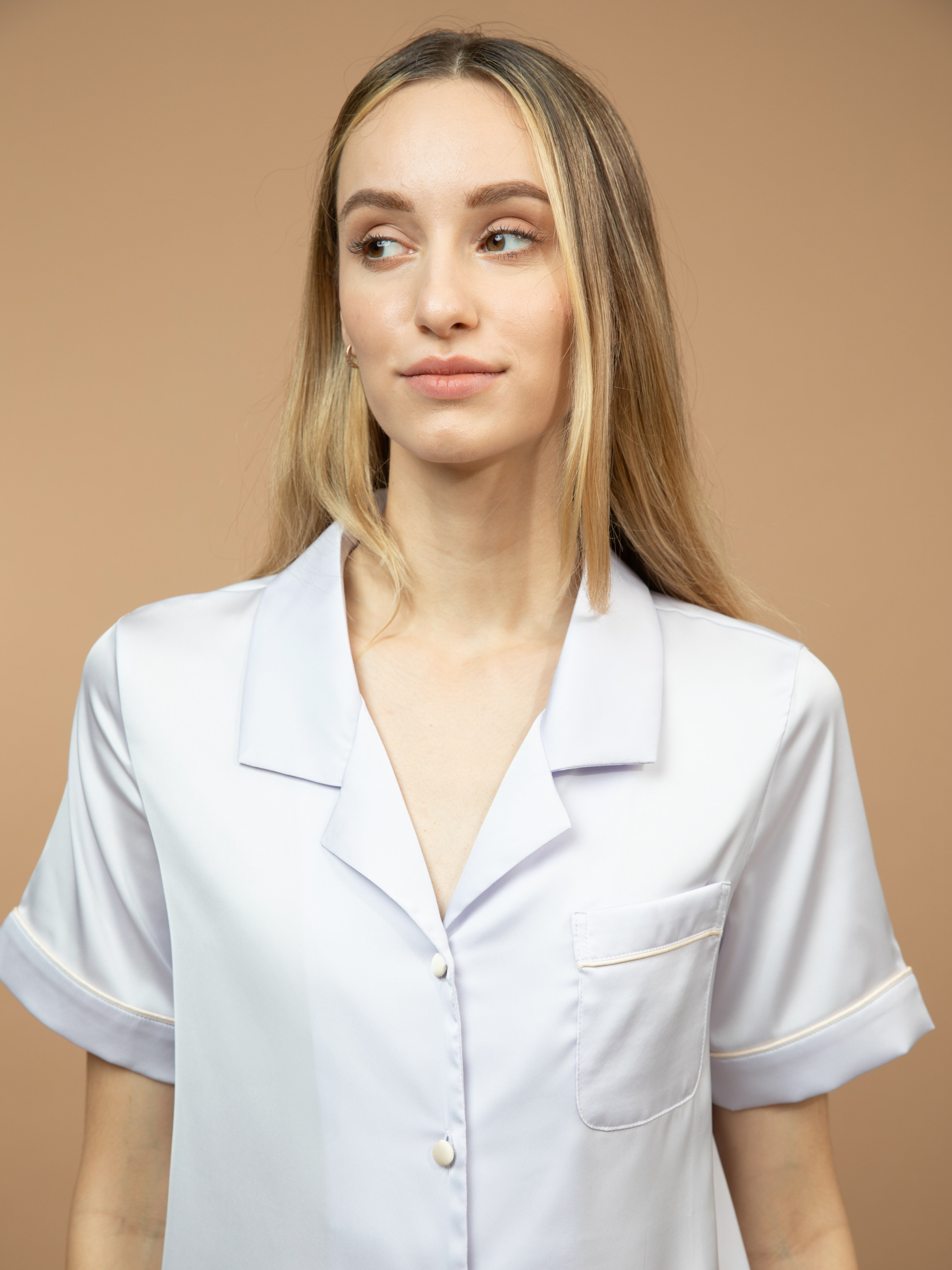 Amara Purple Silk Satin Pajamas