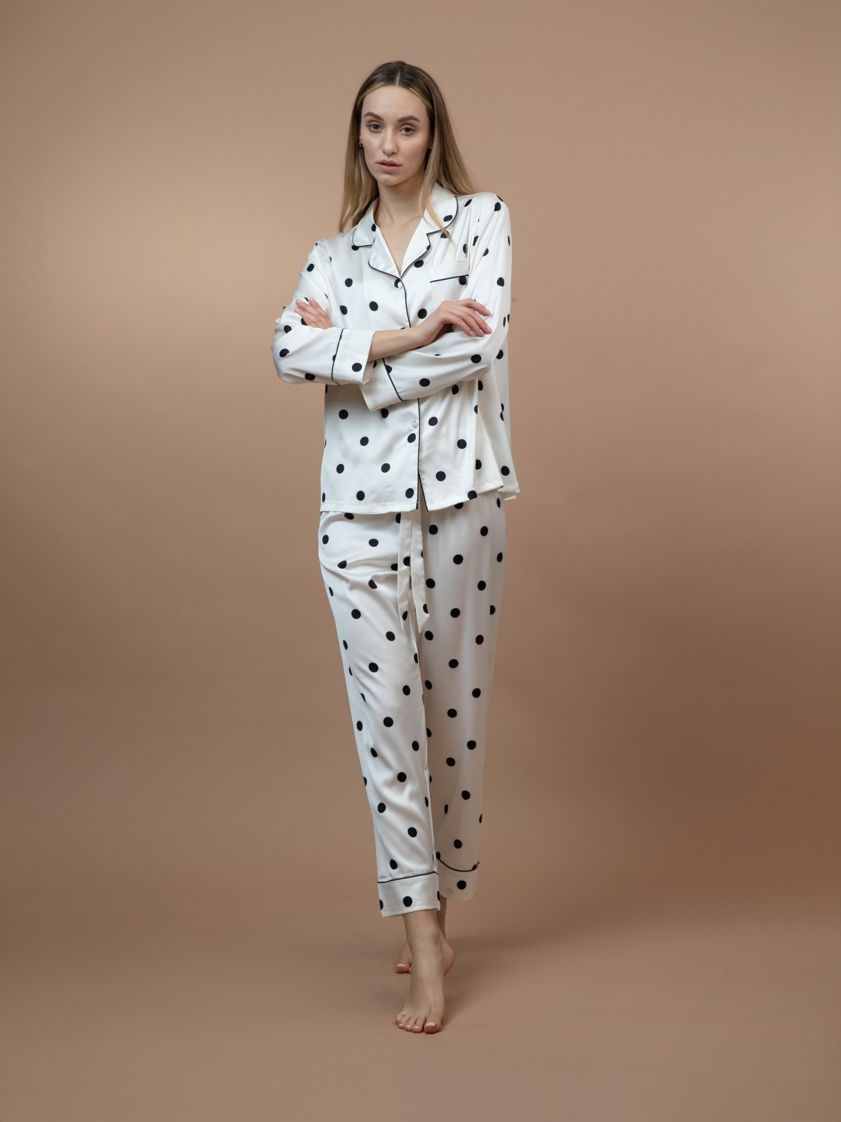 Aurelia White Black Polka Dot Pajamas