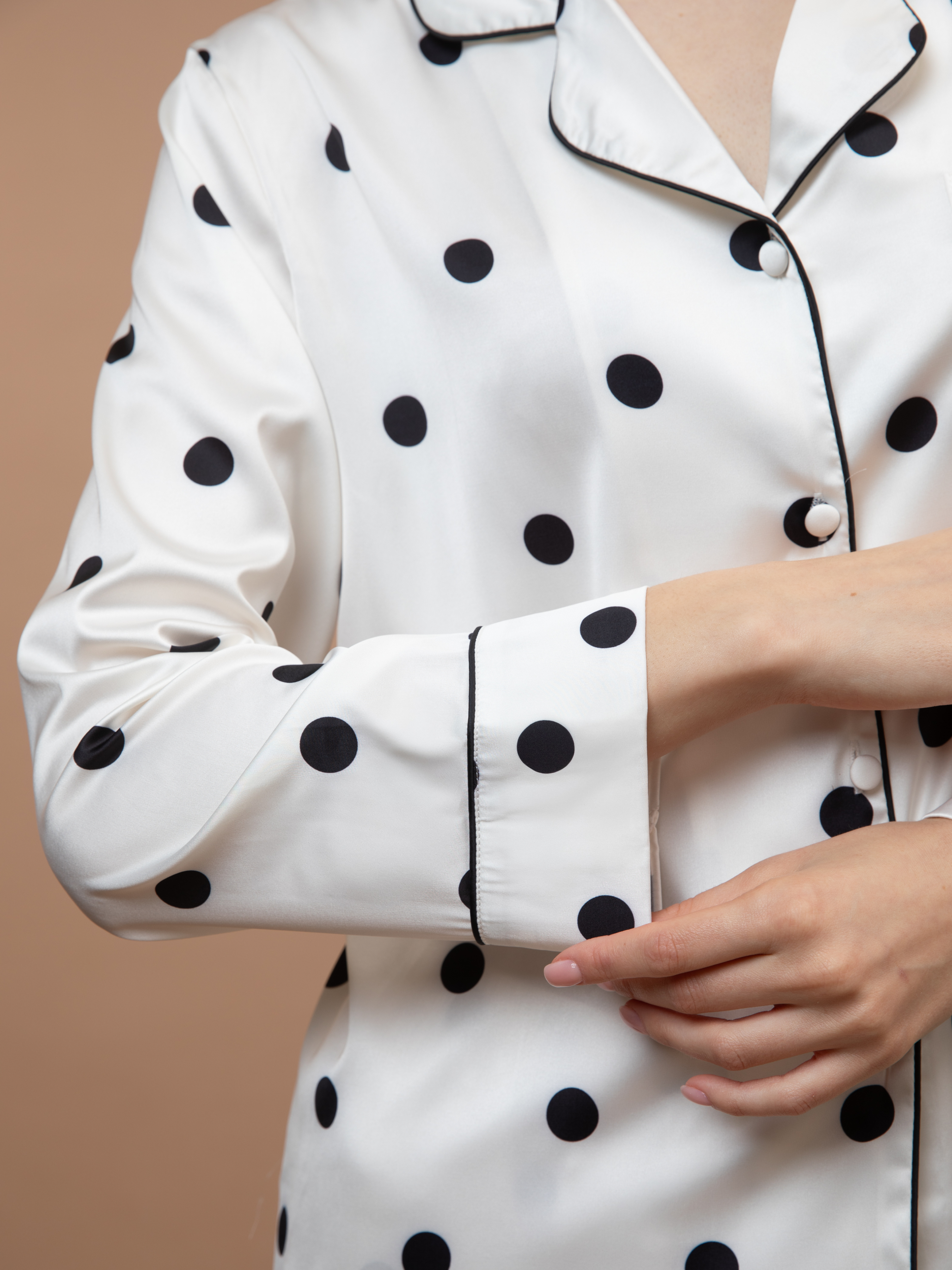 Aurelia White Black Polka Dot Pajamas