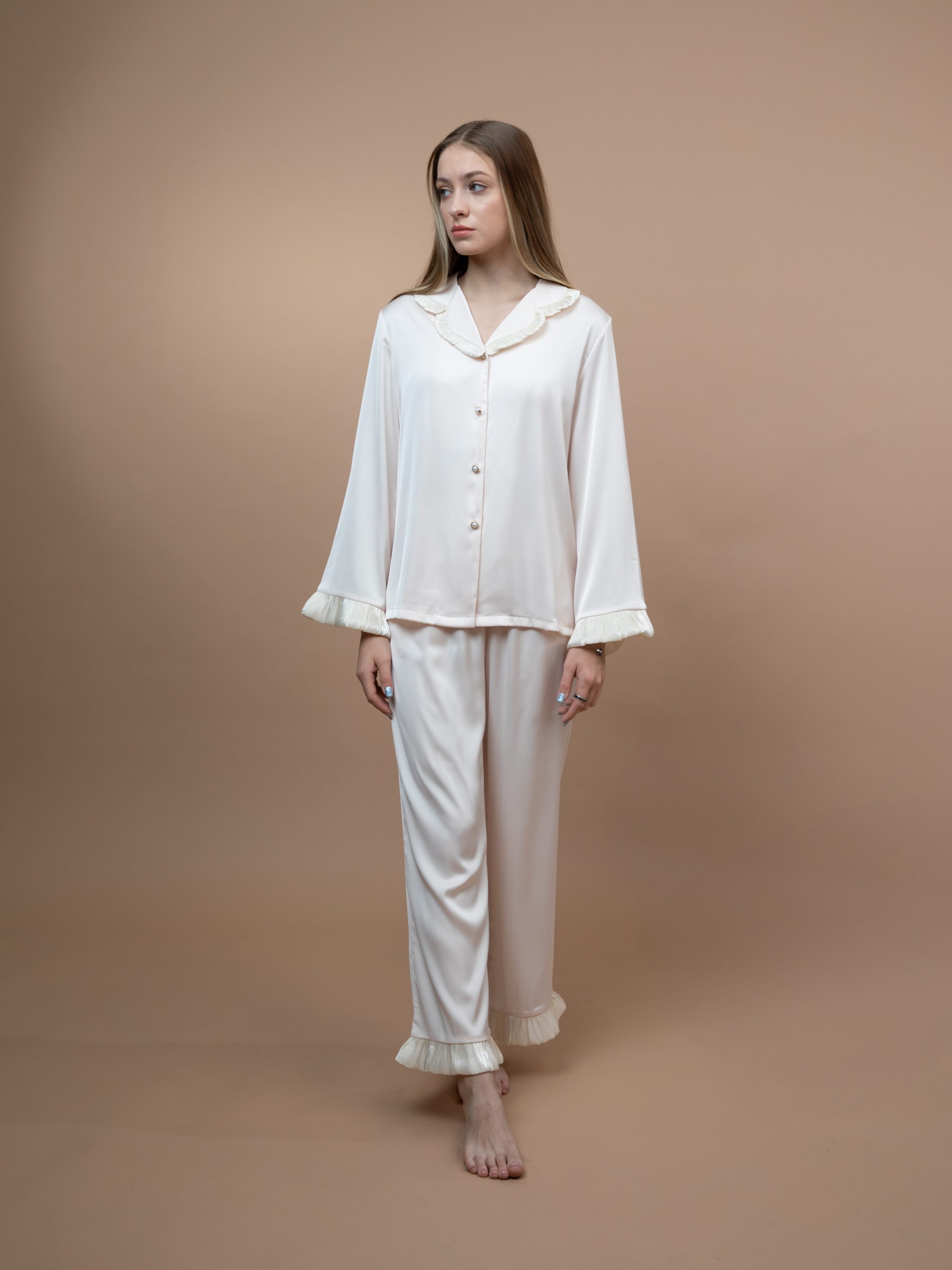 Bella Pink Silk Satin Pajamas