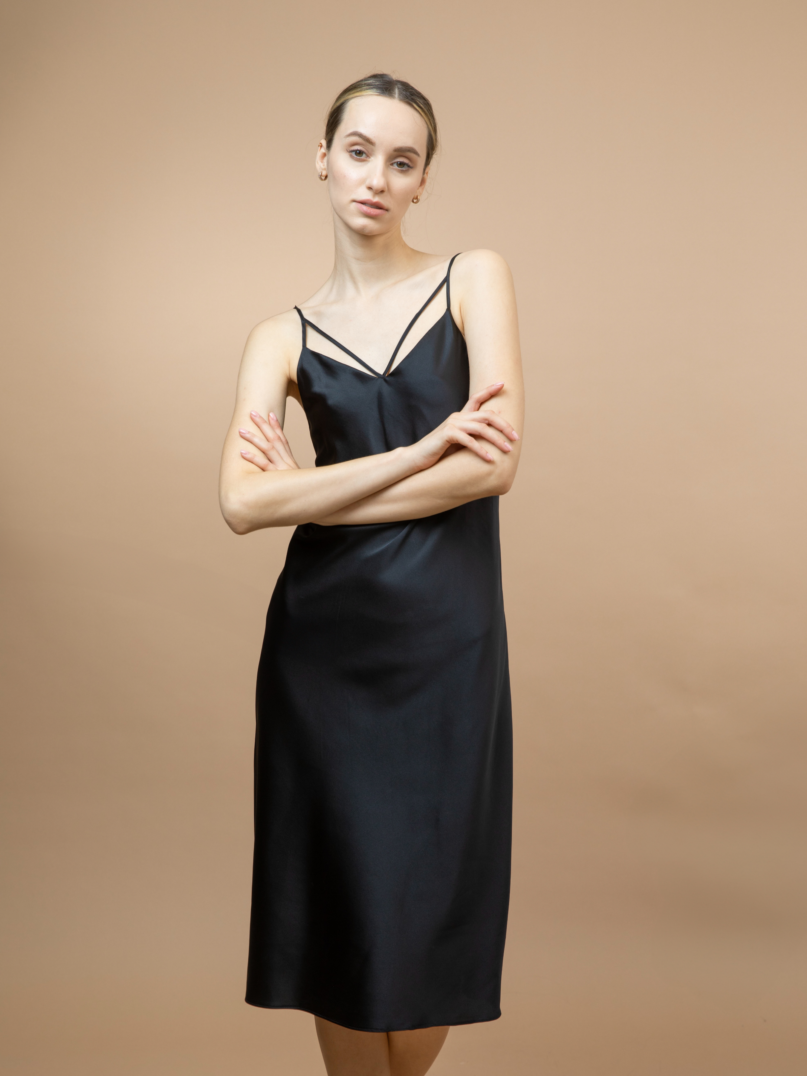 Mavi Mulberry Silk Slip Midi Dress