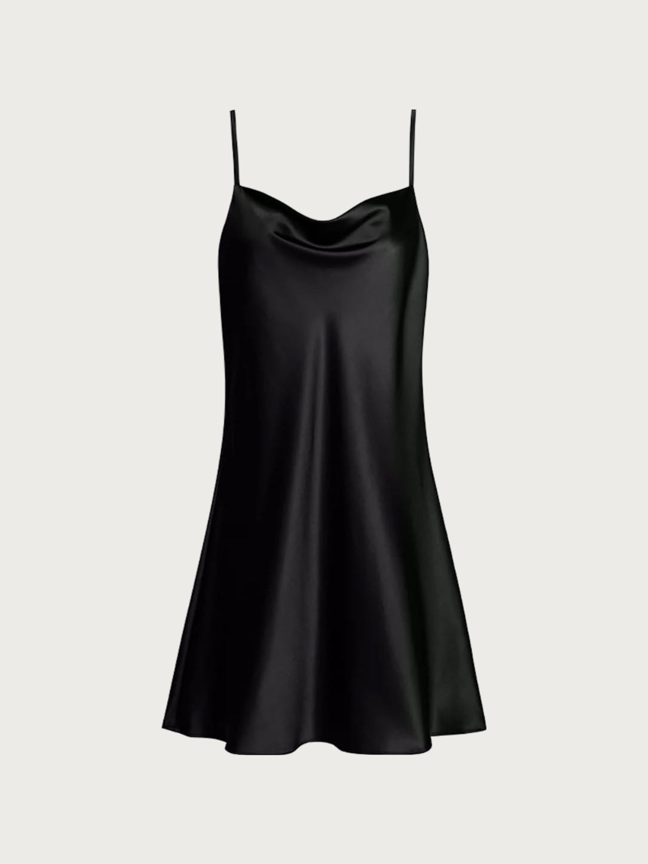 Medora Mulberry Silk Black Slip Short Dress